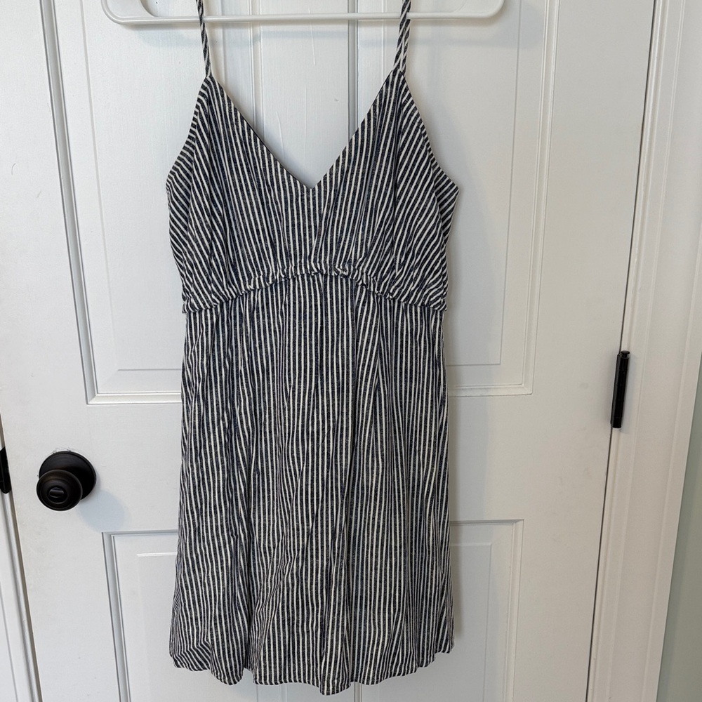 Speechless Navy and White Striped Mini Dress